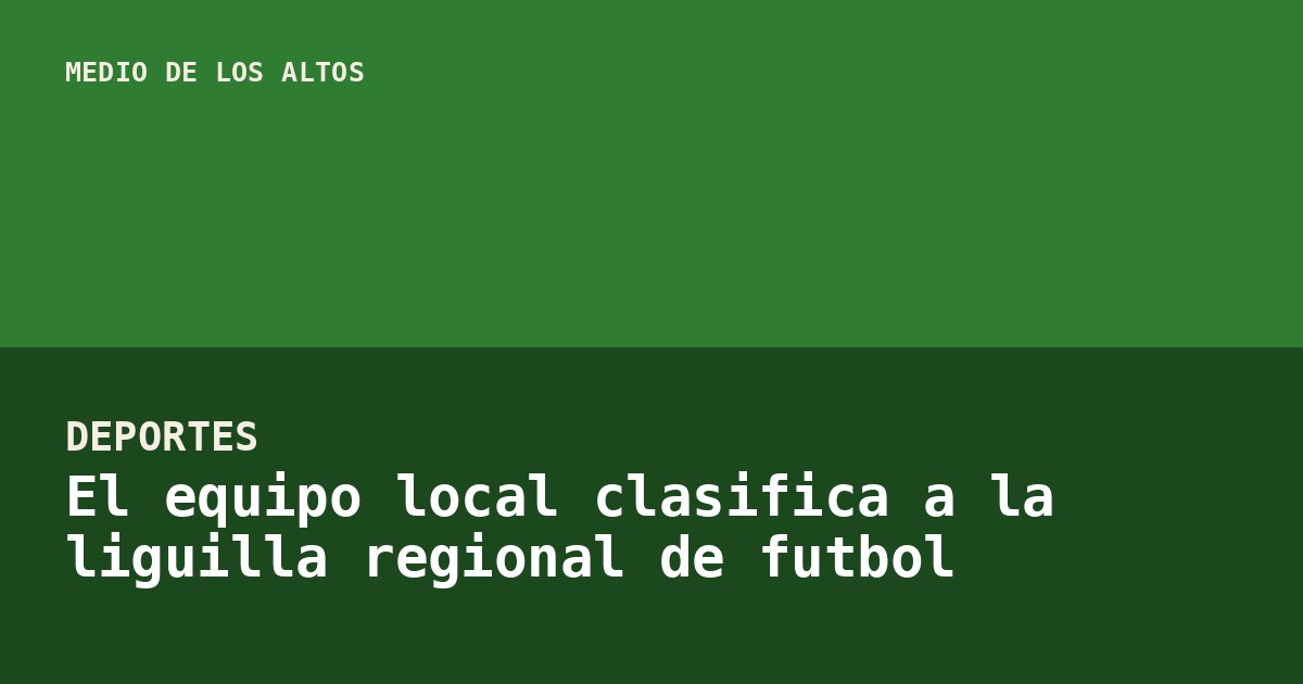 El equipo local clasifica a la liguilla regional de futbol